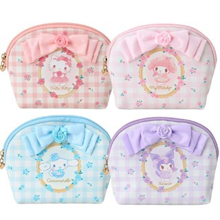 【現貨】小禮堂 Sanrio 三麗鷗 皮質拉鍊化妝包 (玫瑰系列) Kitty 美樂蒂 大耳狗