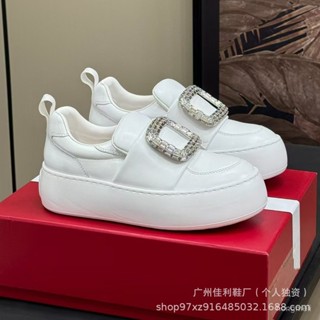 免運實拍✨ ~大碼35-40 厚底 樂福鞋 小白鞋 小個子 女休閒 麵包鞋 一腳蹬 泡芙 百搭 軟萌 增高單鞋