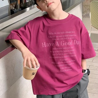 ATL 男童短袖 中大童衣服 兒童上衣 潮牌男童純棉短袖T恤夏裝2024新款兒童韓版字母印花寬松半袖上衣