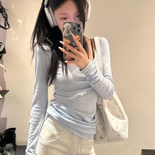 see 女生上衣 短袖 上衣修身 寬鬆短袖 短袖上衣夏季新款純欲風辣妹長袖T恤女薄款防曬罩衫修身顯瘦別致百搭上衣