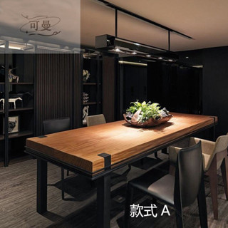 【工廠直銷 可開發票】LOFT美式複古實木洽談會議桌長方形書桌餐桌工業風辦公桌大班臺 辦公桌 公司會議桌