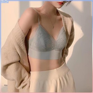 XiaoHu💕夏季法式蕾絲吊帶內衣薄款無鋼圈舒適美背三角杯胸罩透氣無痕內衣俏最美婚紗