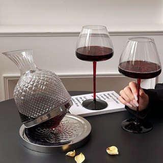 熱賣 酒杯 玻璃紅酒杯 白酒高腳杯 高腳杯 水晶杯 葡萄酒杯 香檳杯歐式輕奢高檔紅酒杯套裝醒酒器水晶勃艮第高腳杯葡萄酒杯