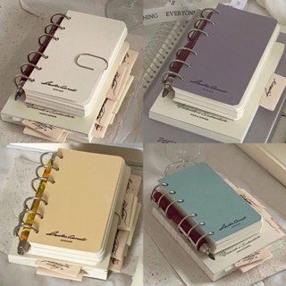 【🔥新品促銷】 學生本子 可拆卸活頁本小紅書同款純色簡約筆記本小眾ins風A7高顏值空白活頁賬本記事本