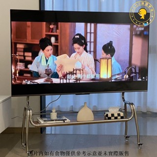 免運/可到付 不銹鋼電視支架金屬帶輪可移動客廳家用顯示器掛架螢幕32-70寸用