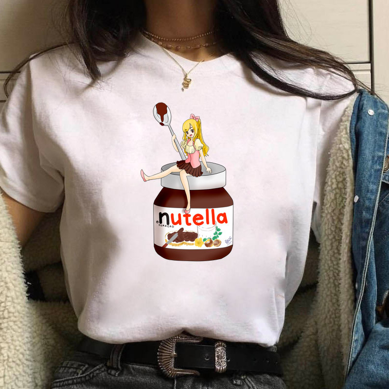 Nutella Funny T Shirt Women INS超火花生醬惡搞男女短袖T恤衫