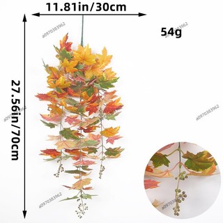 萬聖節裝飾 萬聖節花環 Halloween 模擬漿果楓葉壁掛 藤條裝飾 櫥窗 氛圍掛飾 萬聖節掛飾 藤條掛件