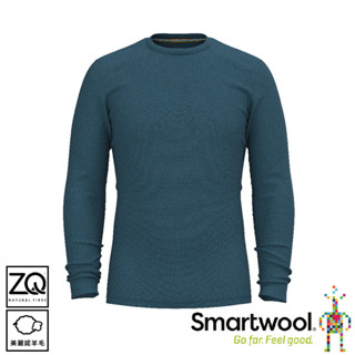 【SmartWool 美國 男 Thermal 美麗諾羊毛圓領長袖《霧幕光藍》】SW016350/排汗衣/機能衣/長T