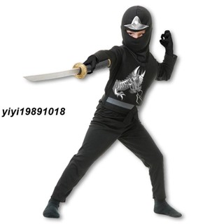 【現發】黑龍忍者兒童萬聖節舞臺演出造型服裝 角色扮演派對變裝衣服 身高110-140可穿