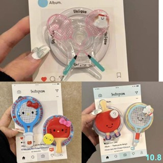 ins風雙拍粉色羽毛球網球乒乓球拍適用MagSafe磁吸支架手機吸附可