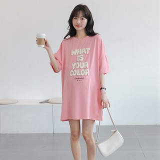 免運出貨✨大尺碼上衣女 中長版上衣 大尺碼韓版女裝 單件/兩件裝韓版寬鬆短袖T恤女夏季100公斤胖mm顯瘦中長款大尺碼上