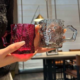 杯子✨ 玻璃杯 喝水杯子 ins水杯高顏值冰川玻璃杯飲料咖啡杯家用冷飲果汁網紅馬克杯高階