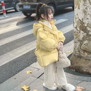 ARY 女童厚外套 兒童冬季保暖外套女童加厚羽絨棉服冬季2024新款中長款兒童冬裝時髦棉衣保暖外套潮