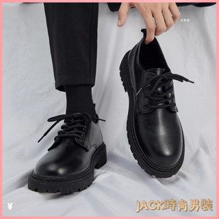JACK-大尺碼皮鞋 正裝皮鞋 休閒皮鞋 商務皮鞋 皮鞋男 商務皮鞋男款夏季新款青少年學生西裝百搭潮鞋英倫風黑色皮靴