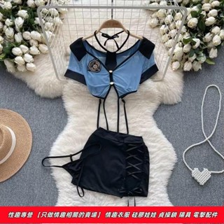 性感睡衣 情趣內衣 性感學院網紗抹胸 制服 綁帶鏤空半身裙套裝 角色扮演 性感內衣 情趣衣服