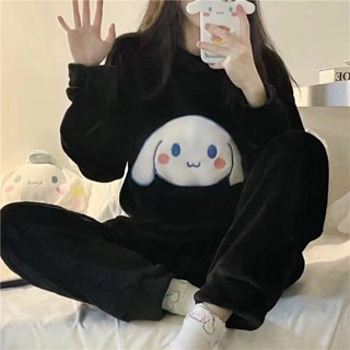 Xuan♥網紅新款小熊珊瑚絨睡衣女生秋冬季可愛甜美法蘭絨家居服套裝