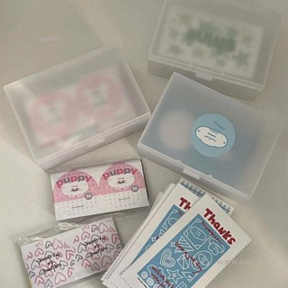無憂良品🌈A014 ins風透明桌面收納盒 小卡防塵收納盒 手帳貼紙便籤卡片盒 桌面分類歸納標籤整理小盒子