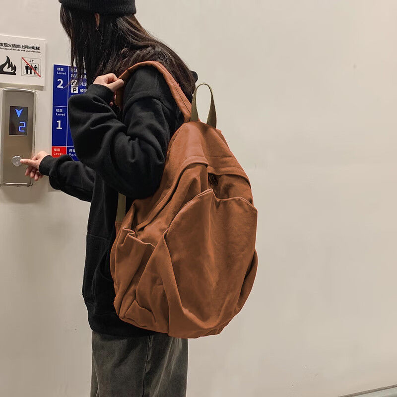 書包 初中生 高中 大學生 簡約 百搭 大容量 電腦 旅行 背包 女 雙肩包 男 学生背包 双肩包