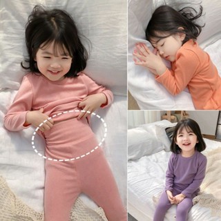 🍼小奶蓋kids🍼寶寶春秋款秋衣秋褲護肚內衣兒童高腰睡衣女童套裝家居服3嵗可愛1