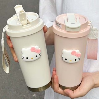 保溫杯🎀 簡約創意保溫杯KT貓高顏值ins咖啡杯水杯nis316不銹鋼便攜吸管杯