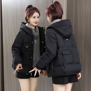 蔓莎💞時尚2024冬季新款羽絨棉服女短款寬鬆大碼棉服女加絨外套