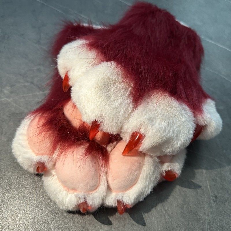 彩色獸裝 獸爪成品毛絨fursuit成品furry彩色獸裝爪子貓娘手 福瑞控 furry獸爪 漫展用品【芊月賣場】