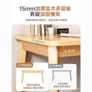 【時光家居】實木書桌學生家用電腦桌臥室工作臺簡易辦公桌書桌書架一體寫字桌