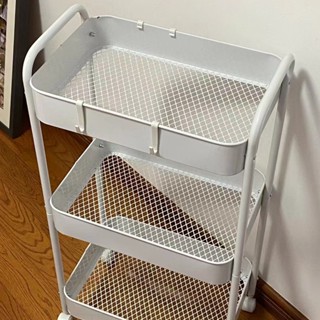 【租房必備 優質生活🔥高品質🔥】雙扶手小推車置物架多層可移動收納架落地式 零食架廚房儲物架安裝簡單