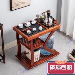 【紅磡】【紅磡】【紅磡】110 花梨木茶臺移動茶車實木帶輪茶桌燒水壺一體家用客廳茶几功夫茶臺 茶臺 茶車 茶桌 茶水櫃