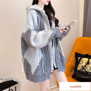 【唯家】寬鬆設計感毛衣開衫女秋冬季2024新款洋氣百搭慵懶風加厚針織外套