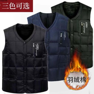 🔥 男寬鬆工裝馬甲 秋冬中老年保暖男士羽絨馬甲新款抗寒大碼加厚背心棉坎肩內膽爸爸