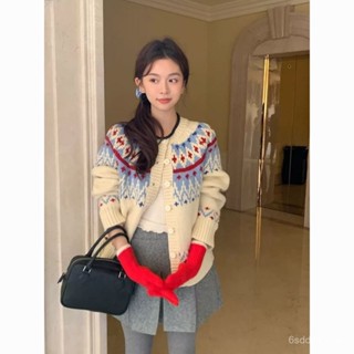 針織外套 開衫外套 毛衣外套 保暖外套 複古毛衣開衫女針織衫女冬季小個子內搭加厚慵懶風寬鬆針織外套