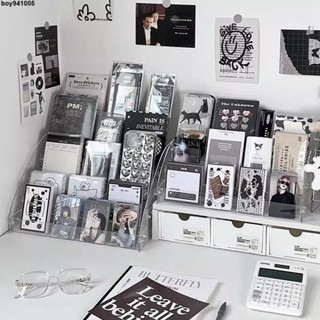 可愛/桌面收納盒 收納小架吧唧階梯透明桌面ins收納盒階梯式架子立牌全套臥室亞克力小卡CD