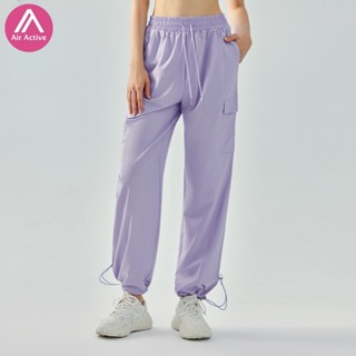 Air Active 高腰瑜伽寬褲寬鬆緊身顯瘦歐美運動褲女休閒運動直筒口袋健身褲