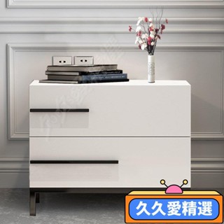 【新品】實木床頭櫃現代簡約輕奢矮櫃多功能收納櫃收納櫃白色小型櫃抽拉櫃JJAJ
