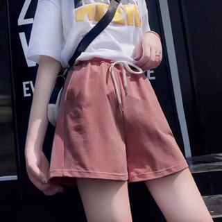 【🌈乖乖YuKi精品優選】韓版高腰素色運動短褲 寬鬆拉繩 真理褲 休閒褲 運動褲 睡褲 居家休閒短褲 短褲 褲子 熱褲
