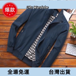 臺出免運🔥大尺碼 M-6XL 夾克外套 簡約夾克男式外衣 翻領立領夾克 男士外套韓版修身薄款休閒🔥