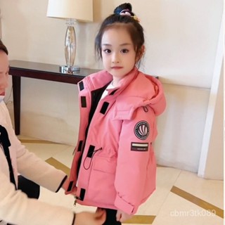 女童派剋棉服新款兒童加絨加厚冬裝女連帽保暖衝鋒衣外套 女童羽絨棉外套 寶寶保暖外套連帽 童裝1130 NXUA