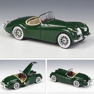 汽車模型 手辦 擺件 比美高1:24捷豹1951 XK120複古敞篷便宜老爺車模擬閤汽車模型男