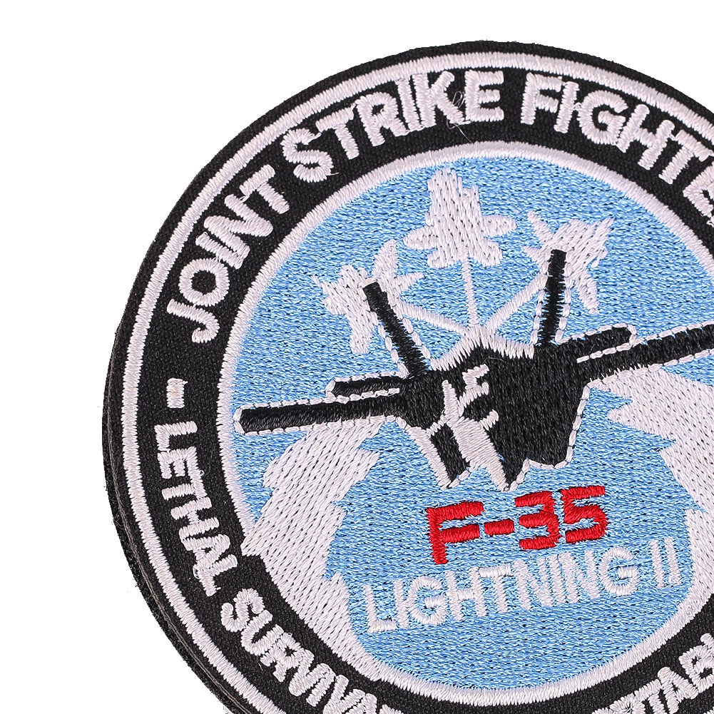 Cosplay 角色扮演服裝推薦 圓形F35飛機英文戰鬥機飛行員Cosplay刺繡魔術貼徽章軍迷裝飾臂章