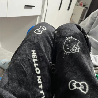 小甜心sweet👙【店鋪熱銷】卡通KT貓法蘭絨睡褲女秋冬季新款加絨加厚加絨保暖休閒居家褲子