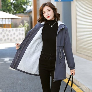 超實惠·買它👉冬季加絨風衣外套女2024最新款洋氣休閒寬鬆加厚百搭中長款大衣潮 FBWH