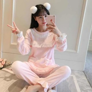 可可裡🍁法蘭絨睡衣女冬加絨加厚珊瑚絨睡衣女秋冬款套裝冬季睡衣女居家服