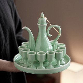 仿古陶瓷酒具禮盒 中式酒壺敬酒杯 白酒杯家用小酒盅分酒器套裝 酒具禮盒套裝