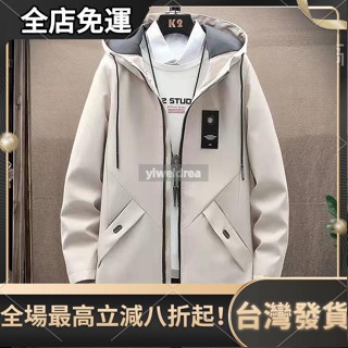 臺灣發貨 中長款外套 薄款風衣 保暖防寒棉衣外套連帽防風棉服外套連帽棉襖潮流上衣韓版 風衣外套大碼外套 工裝外套