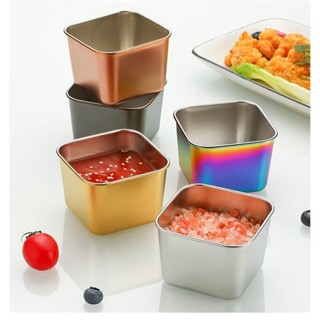 臺灣發貨♥品質保障🛒🛒304不鏽鋼方形盒子蘸料碟 家用廚房零食收納盒番茄沙拉杯