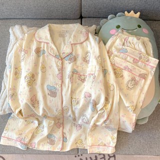 諮詢購買 棉睡衣女春秋天長袖長褲卡通洋氣學生家居服套裝小香風 舒適 可愛 百搭 居家服