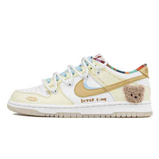 球球 NIKE DUNK LOW 蛋糕小熊 玖柒 耐磨 透氣 低幫 板鞋 運動鞋 休閒鞋 白黃色 女款