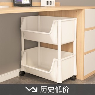 可移動書架置物架兒童玩具收納架多層家用小推車落地桌麵簡易書櫃