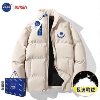 羽絨服 保暖外套 羽絨外套 羽絨外套男 衝鋒衣 輕羽絨外套NASA 冬加絨加厚羽絨棉服上衣外套男生防寒保暖麵包服